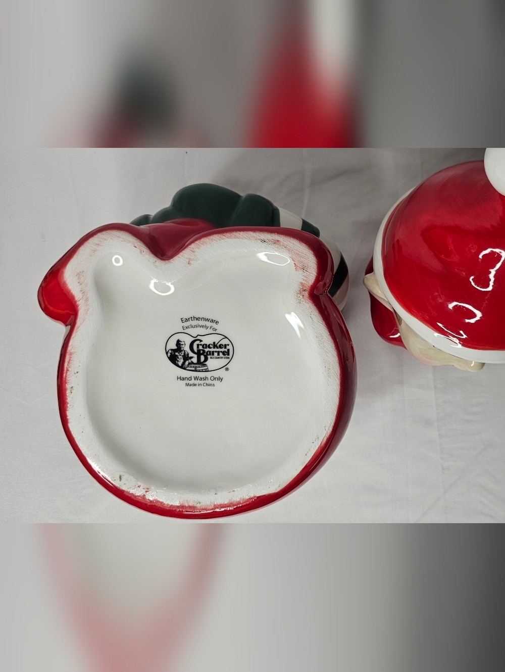 ​Cracker Barrel Christmas Elf Cookie Jar Earthenware Holiday Decor 11.5" - Picture 7 of 9